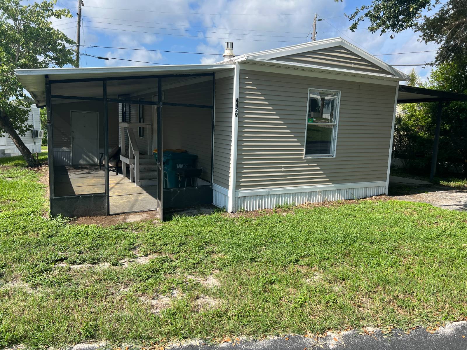 Updated and renovated 2 bedroom, 2 bathroom home in Melbourne FL off US Hwy 1 just South of Pineda Causeway across from the Indian River Intercoastal Waterway. Cathedral Cieling, Peaked Roof, Kitchen Island, New Paint and more. Move in ready. All Ages Park, Pets OK, Lot rent is only 681 per month. Call Scott today for a showing. Park approval required.  MORE PICTURES COMING SOON