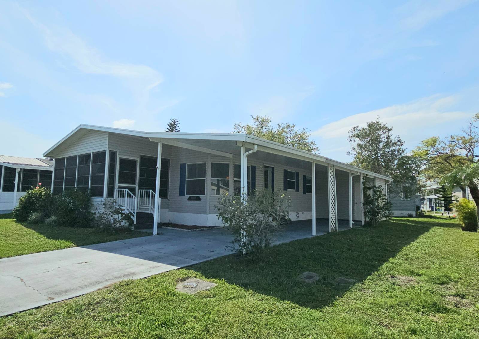 This 1992 2bed-2bath home is priced to sell quickly in the sought-after Heron Cay community! The unique plan features vaulted ceilings and a open floor plan, giving it a spacious feeling.  A private indoor laundry room with built-in desk & ample upper cabinets for storage. Florida room to enjoy Florida's amazing winter months. The Master ensuite includes a walk-in shower, and the home also offers a bariatric walk-in tub for added safety. Shed for storage and covered carport.  Located in Heron Cay, this home is priced below community market value for a fast sale and will come partially furnished with appliances included.  Just 9.5 miles from the beach, Heron Cay offers an active lifestyle with a variety of amenities and activities to enjoy, including a heated resort-style pool, jacuzzi, fitness center, craft room, and sports courts with daily pickleball. The community is conveniently located off I-95 and just minutes from downtown, theaters, events, shopping, medical facilities, and some of Florida's most beautiful beaches. Contact the listing agents today for more information or to schedule your showing!
